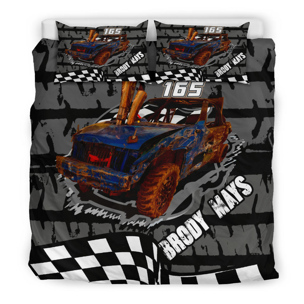 Custom demolition derby bedding set