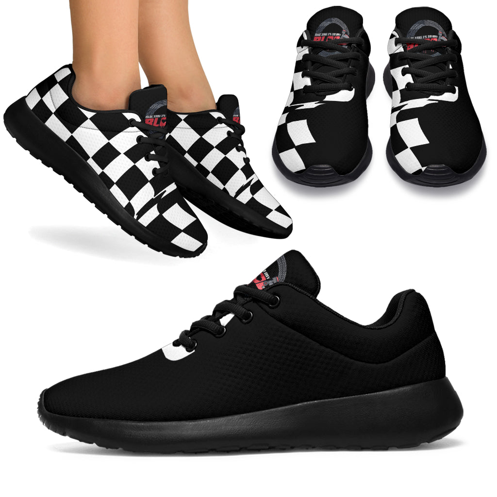 Custom Racing Sneakers featuring a lightweight, breathable mesh upper and a high-traction EVA outsole designed for motorsports enthusiasts.