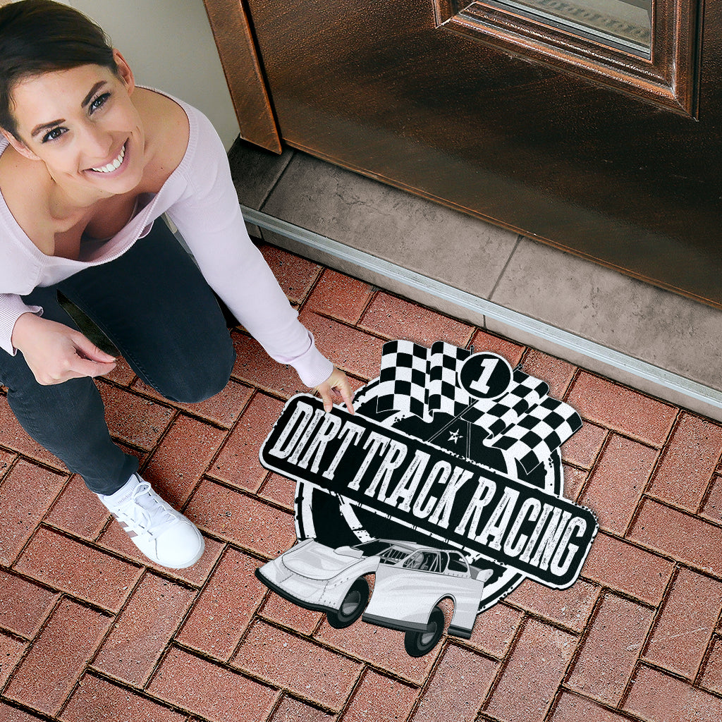 Custom shaped late model door mat