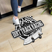 Custom shaped late model door mat