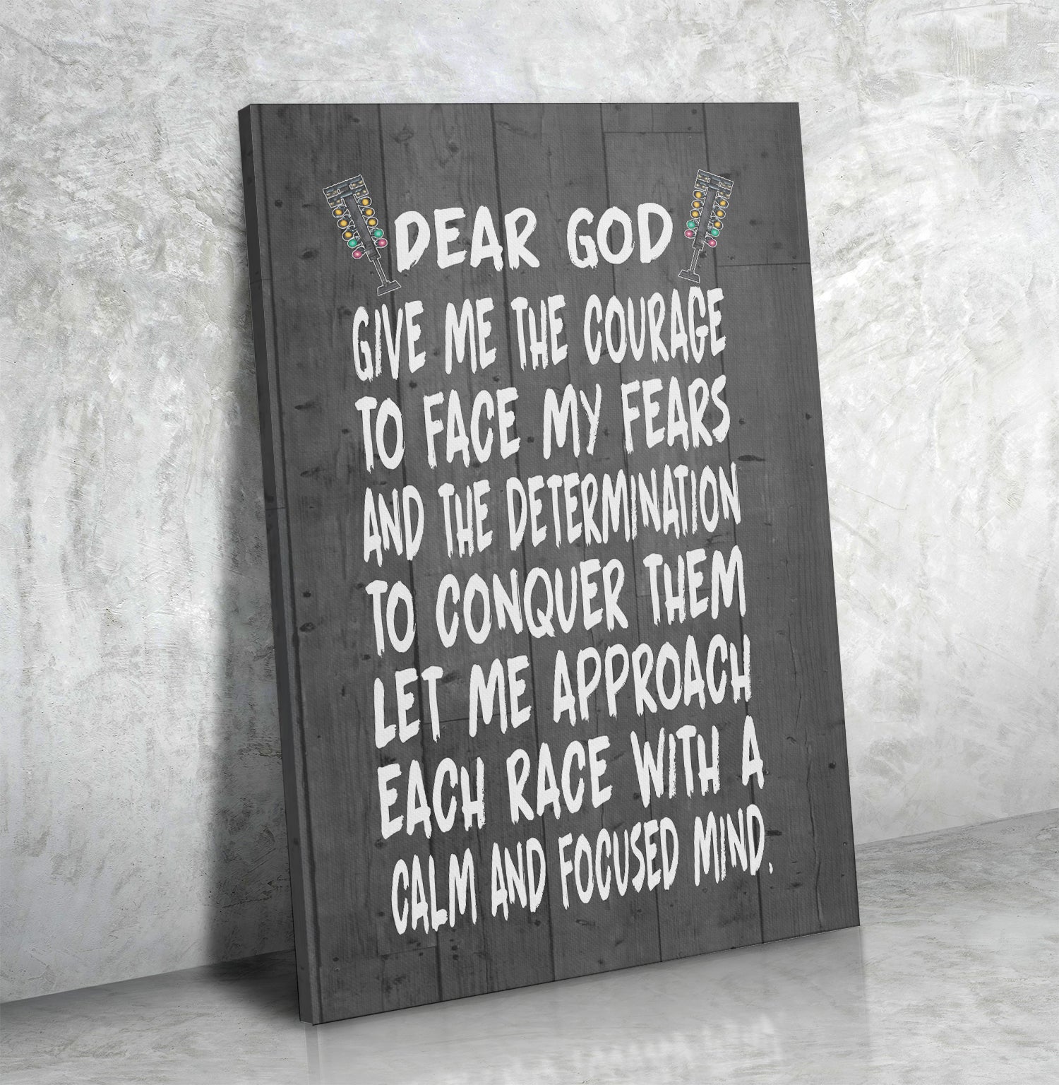 Drag Racer's Prayer Canvas Portrait