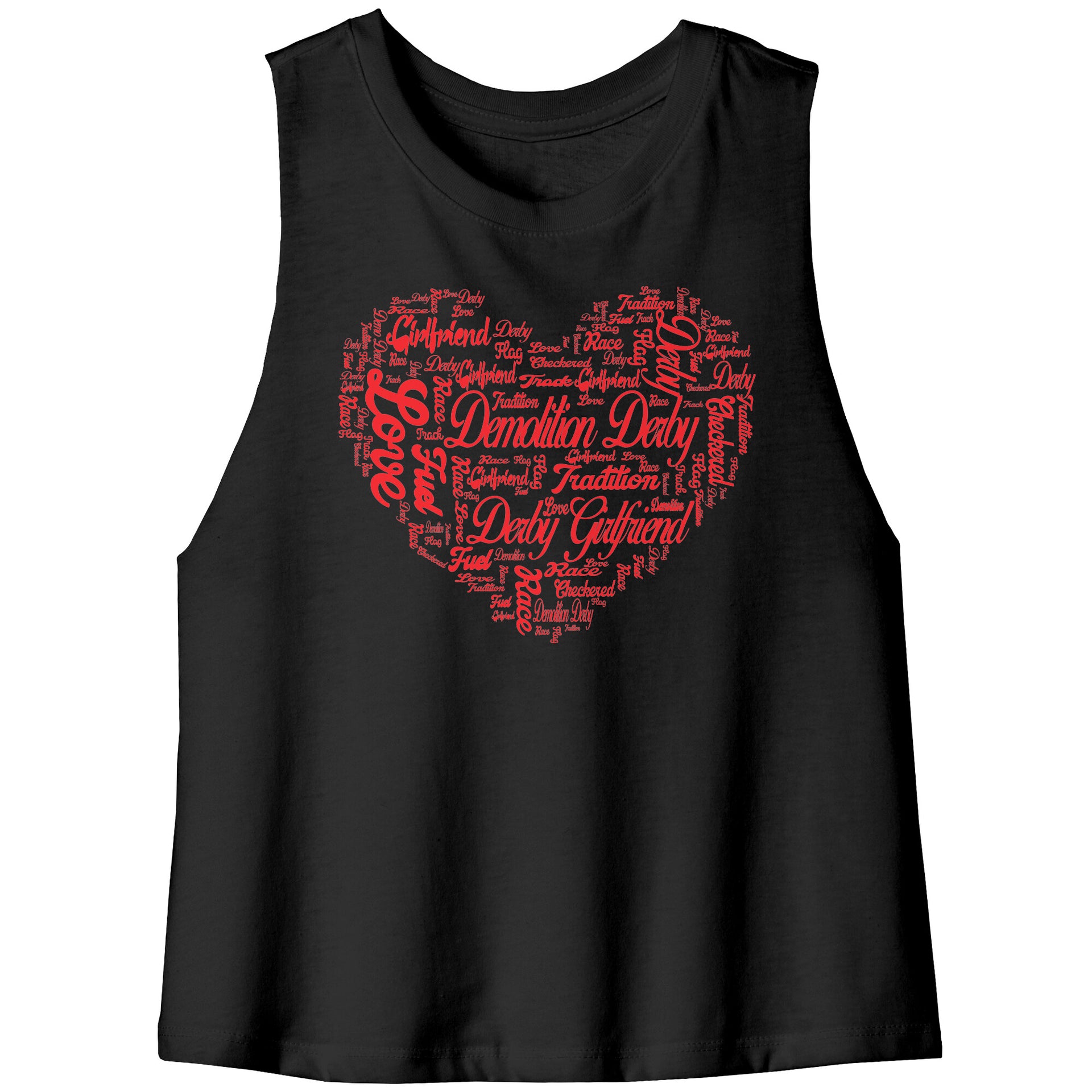 Demolition Derby Girlfriend Bella Women's Racerback Crop Tank