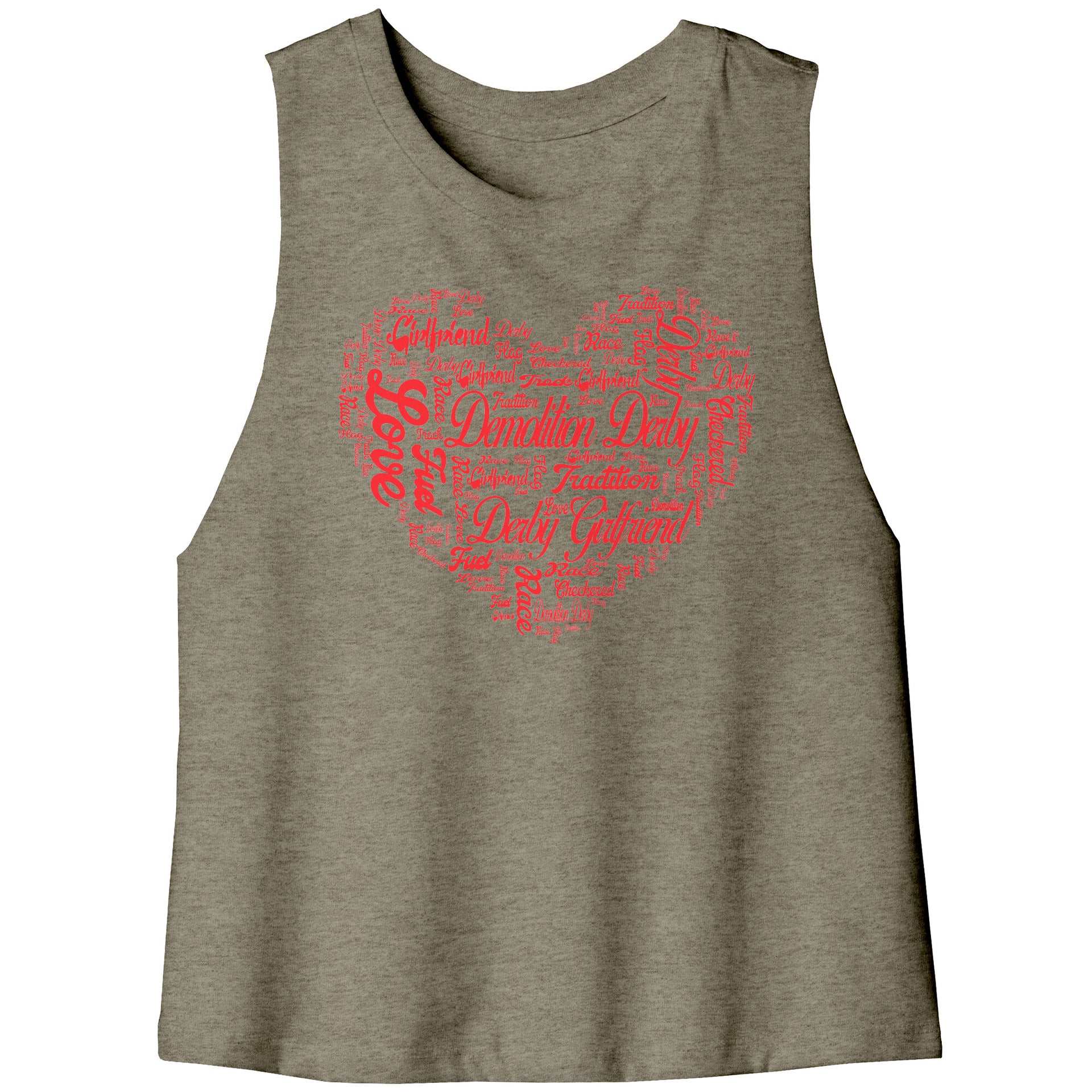 Demolition Derby Girlfriend Bella Women's Racerback Crop Tank