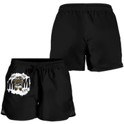 Dirt Bike Mom Life Shorts in a custom-made motocross style featuring moisture-wicking fabric and a comfortable elastic waistband for racing moms and female riders.
