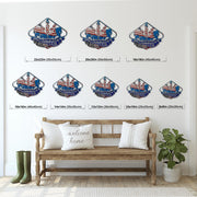 Dirt Modified USA metal sign size comparison showing eight options from 8 × 8 to 22 × 22 inches.