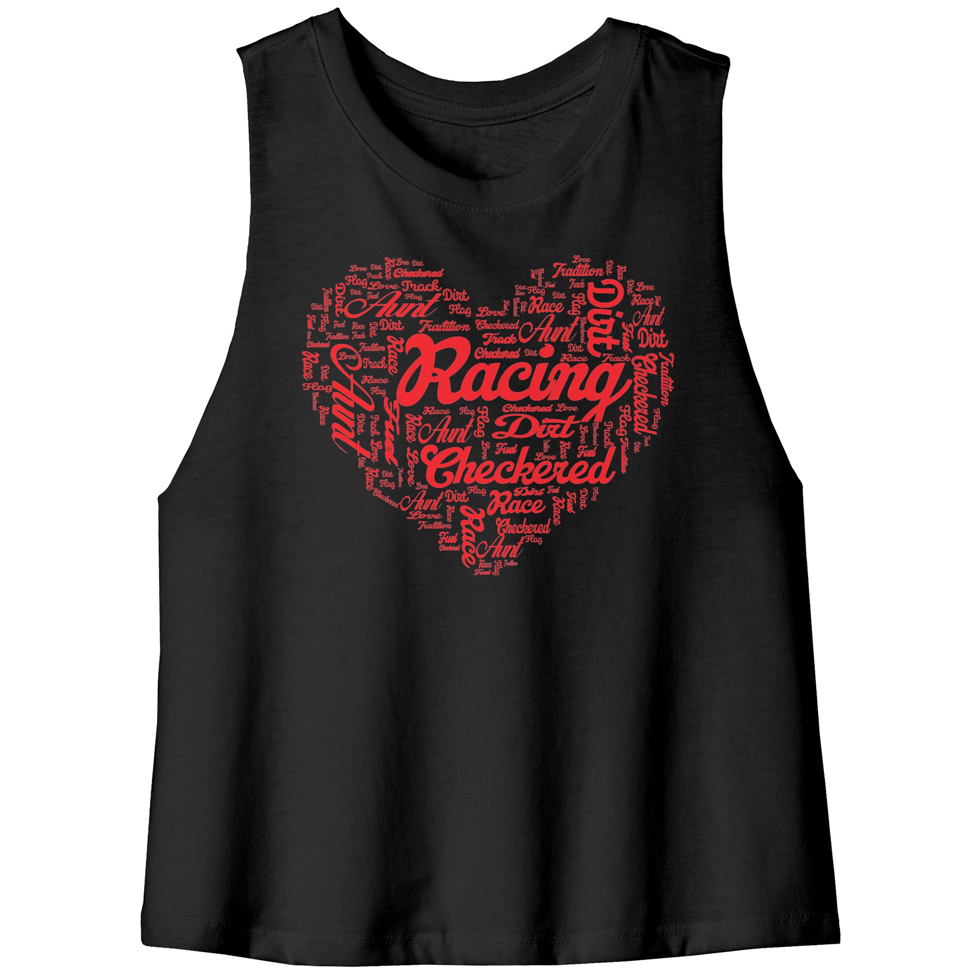 Dirt Track Racing Aunt Racerback Crop Tank