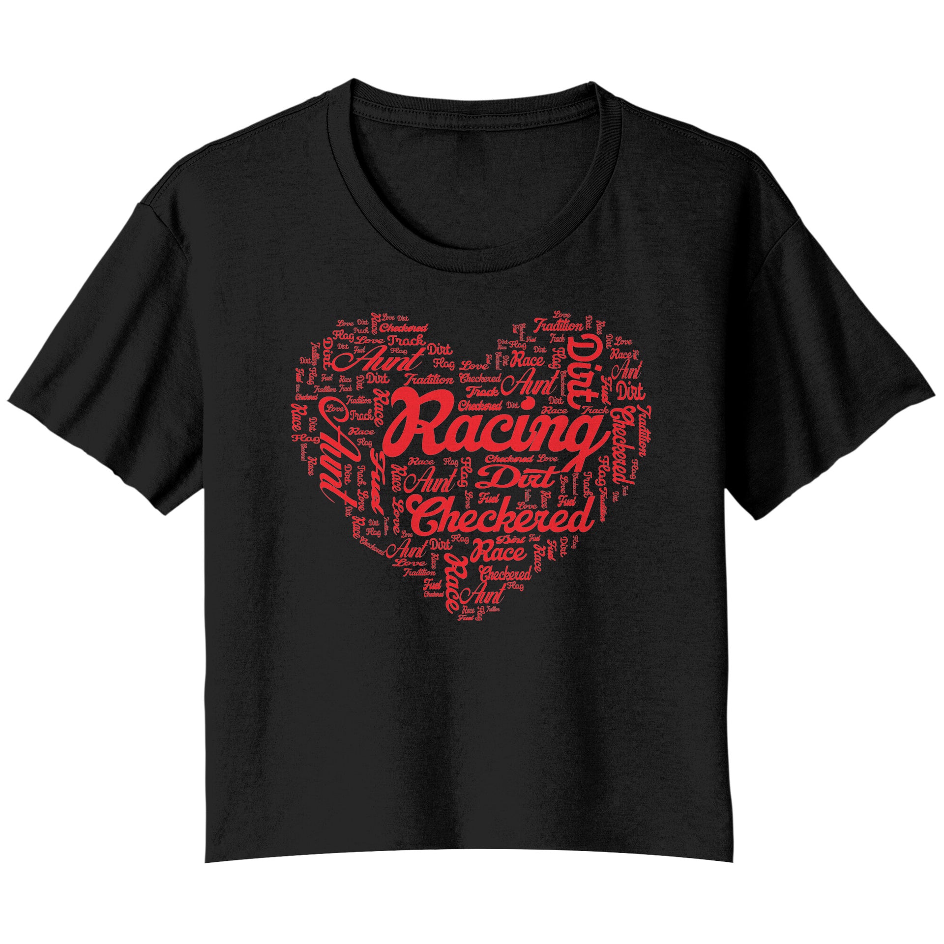Dirt Track Racing Aunt Crop T-shirt