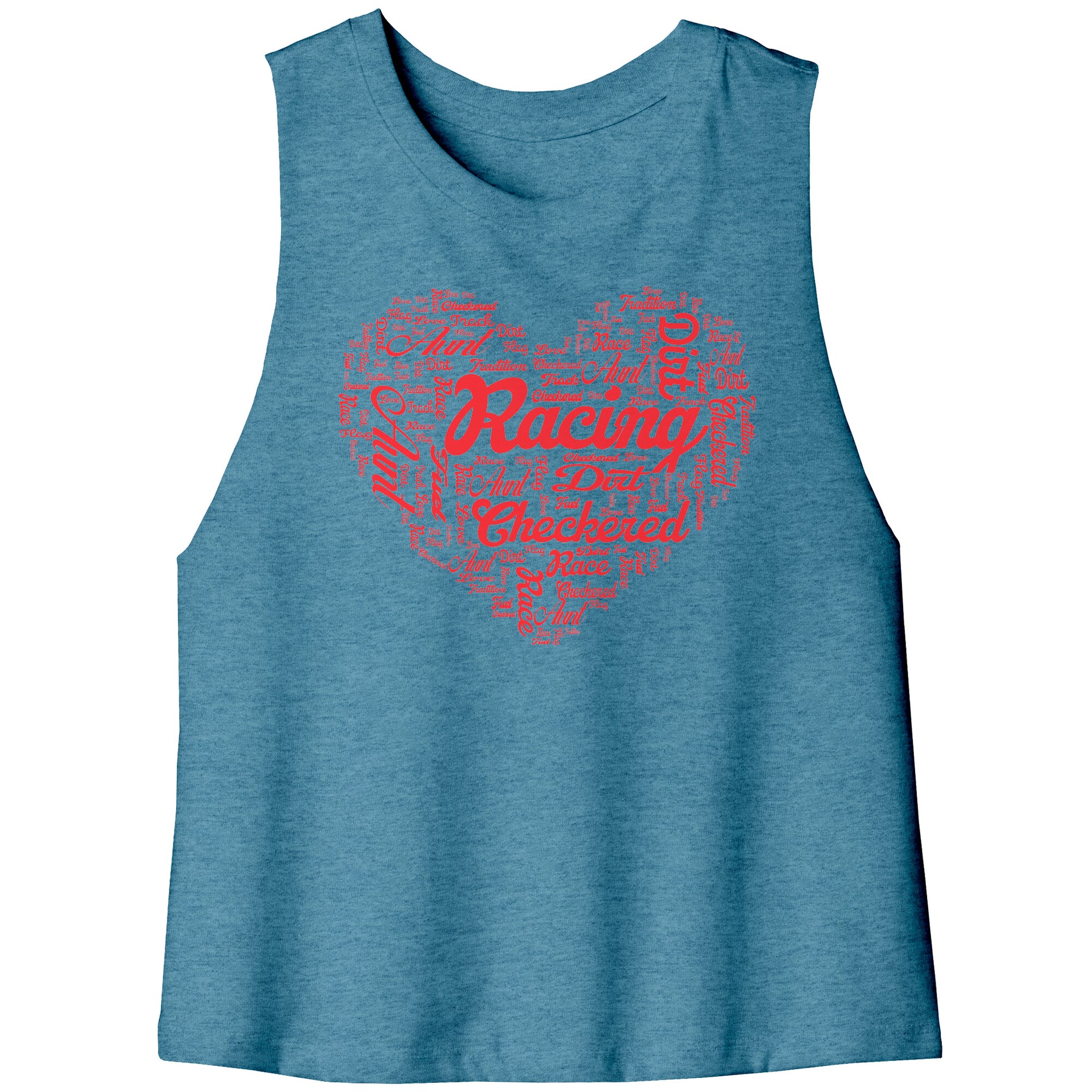 Dirt Track Racing Aunt Racerback Crop Tank