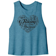 Dirt Track Racing Girl Racerback Crop Tank