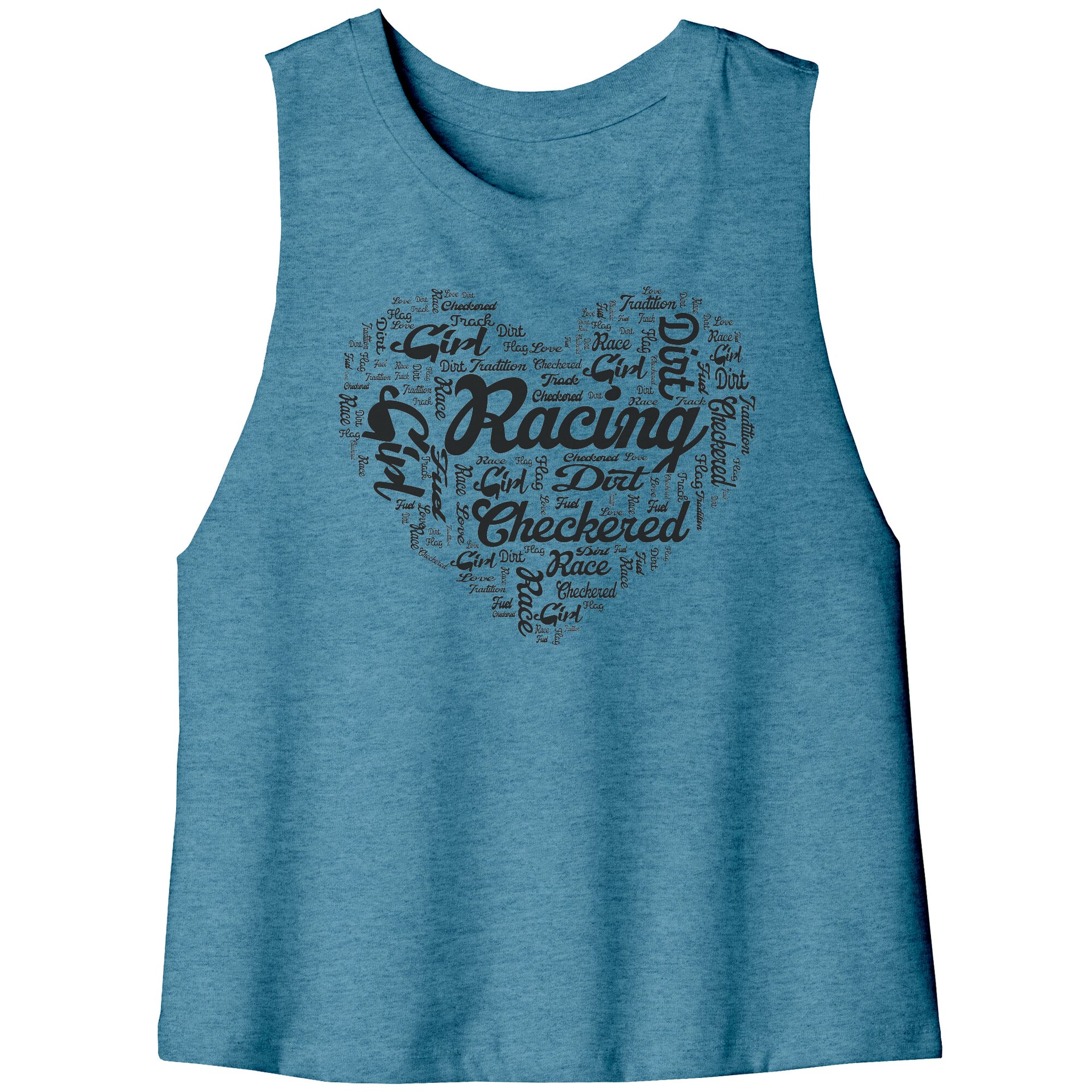 Dirt Track Racing Girl Racerback Crop Tank