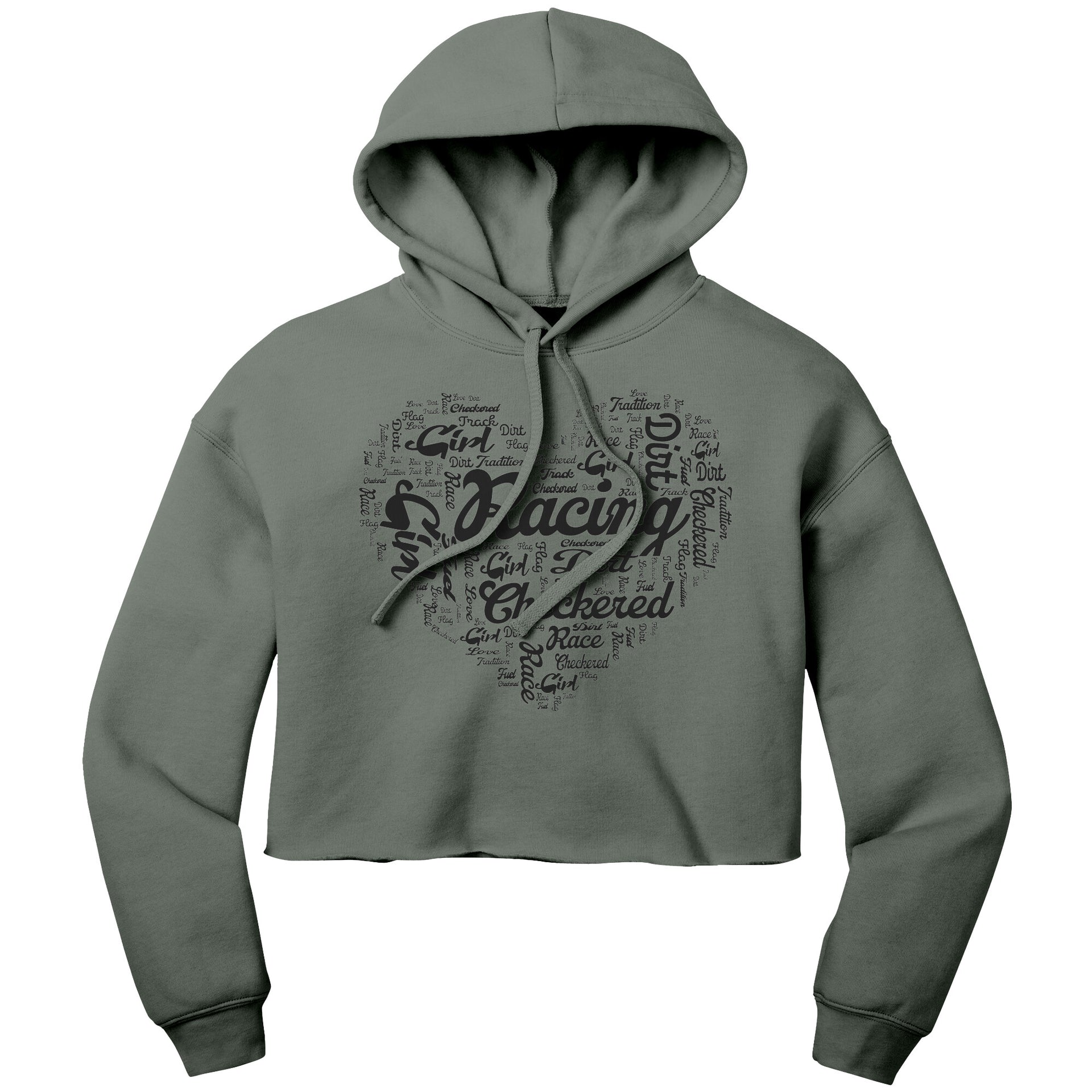 Dirt Track Racing Girl Crop Top hoodie