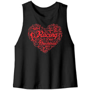 Dirt Track Racing Girl Racerback Crop Tank