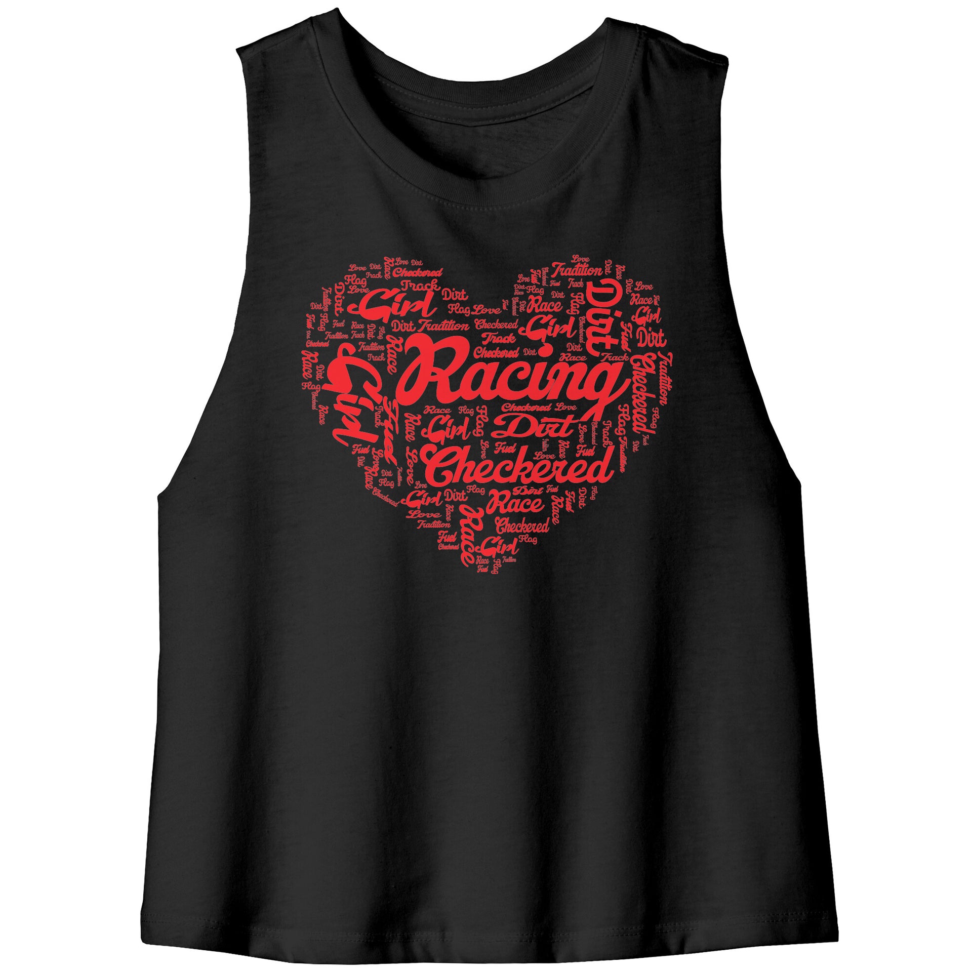 Dirt Track Racing Girl Racerback Crop Tank
