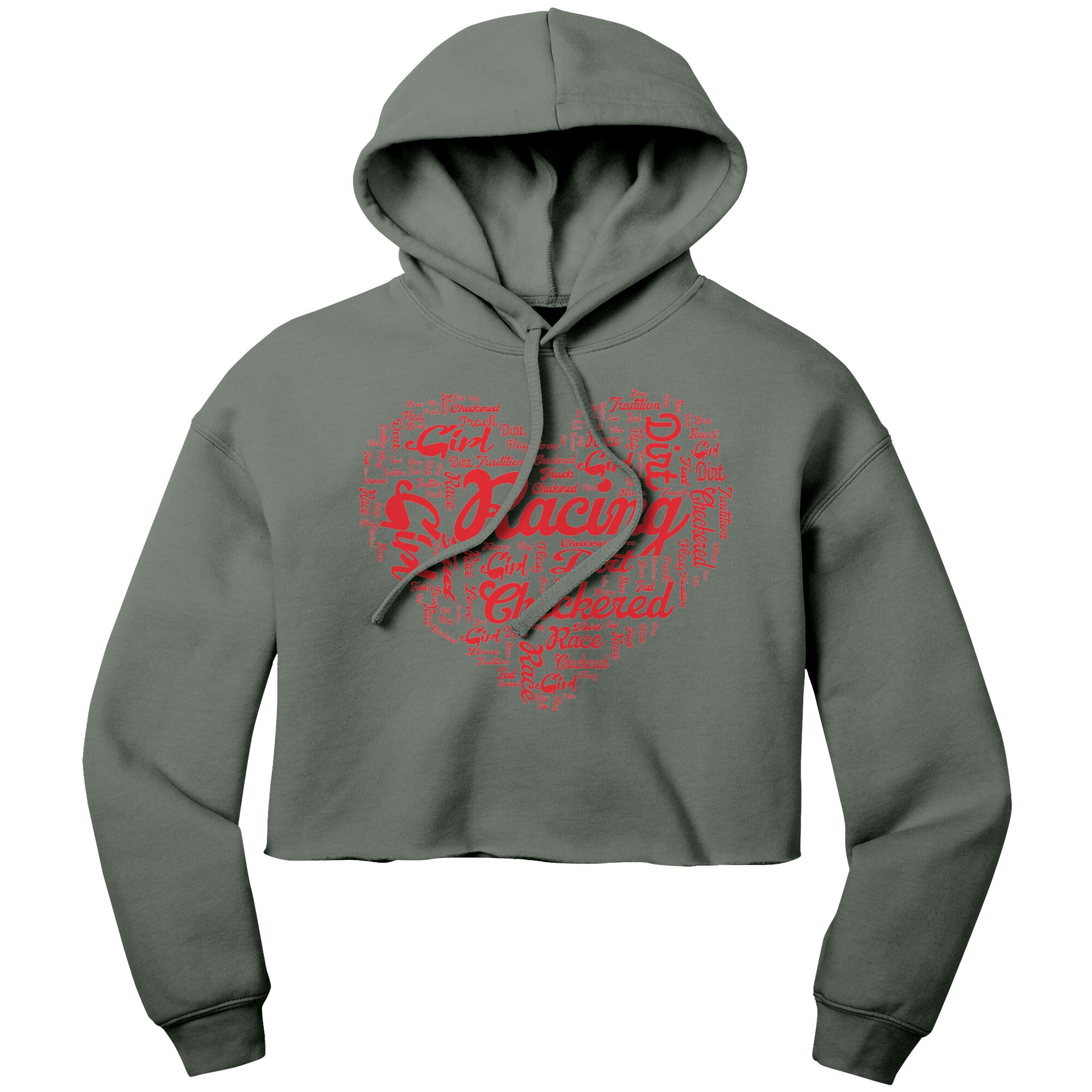 Dirt Track Racing Girl Crop Top hoodie