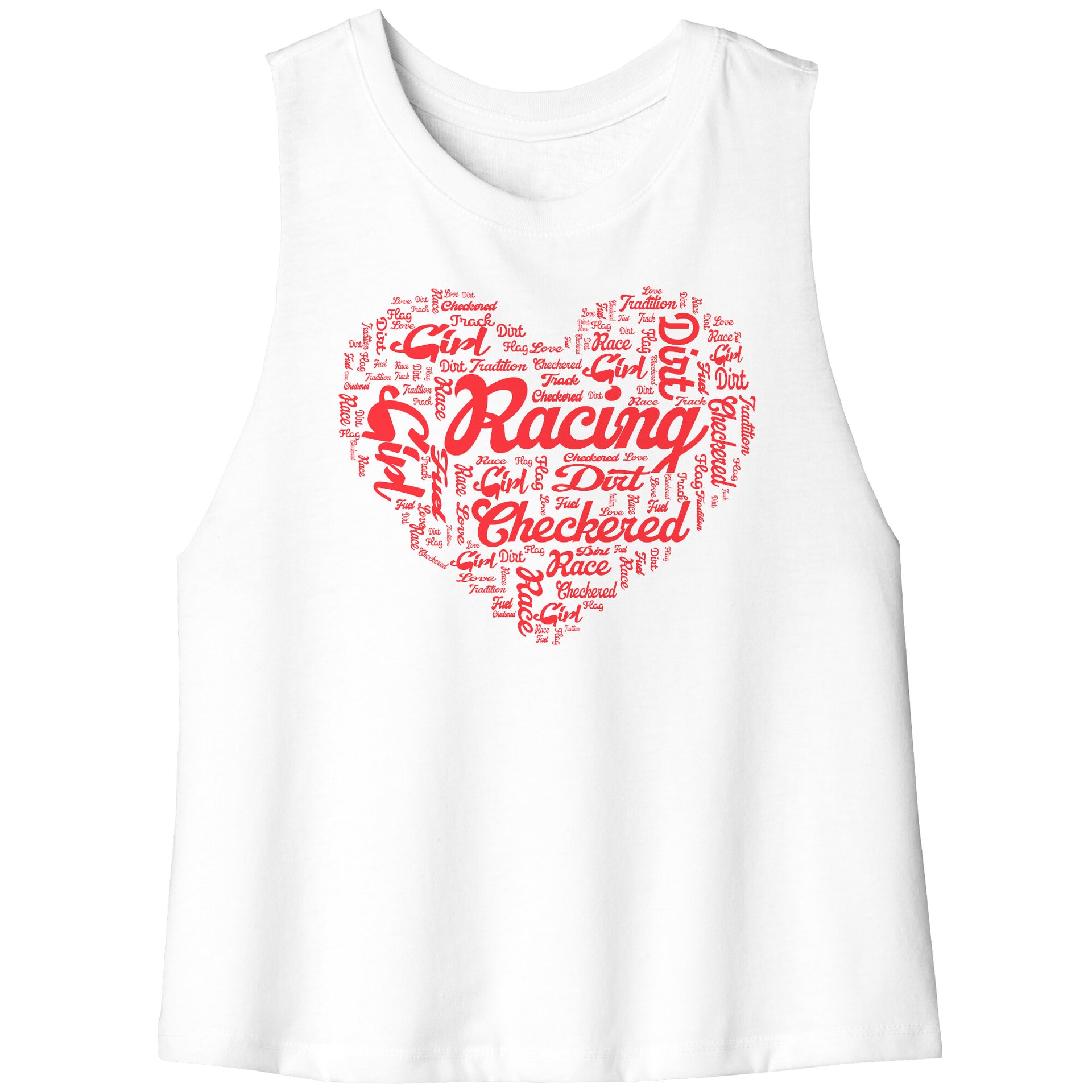 Dirt Track Racing Girl Racerback Crop Tank