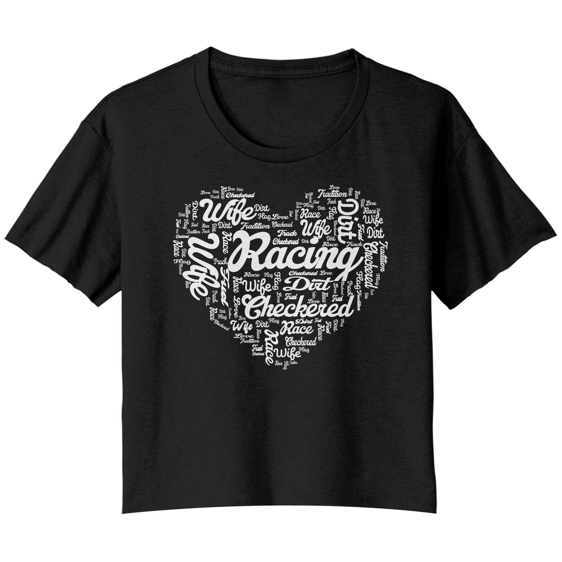 dirt track racing flowy crop t-shirt