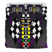Drag Racing Purple Bedding Set