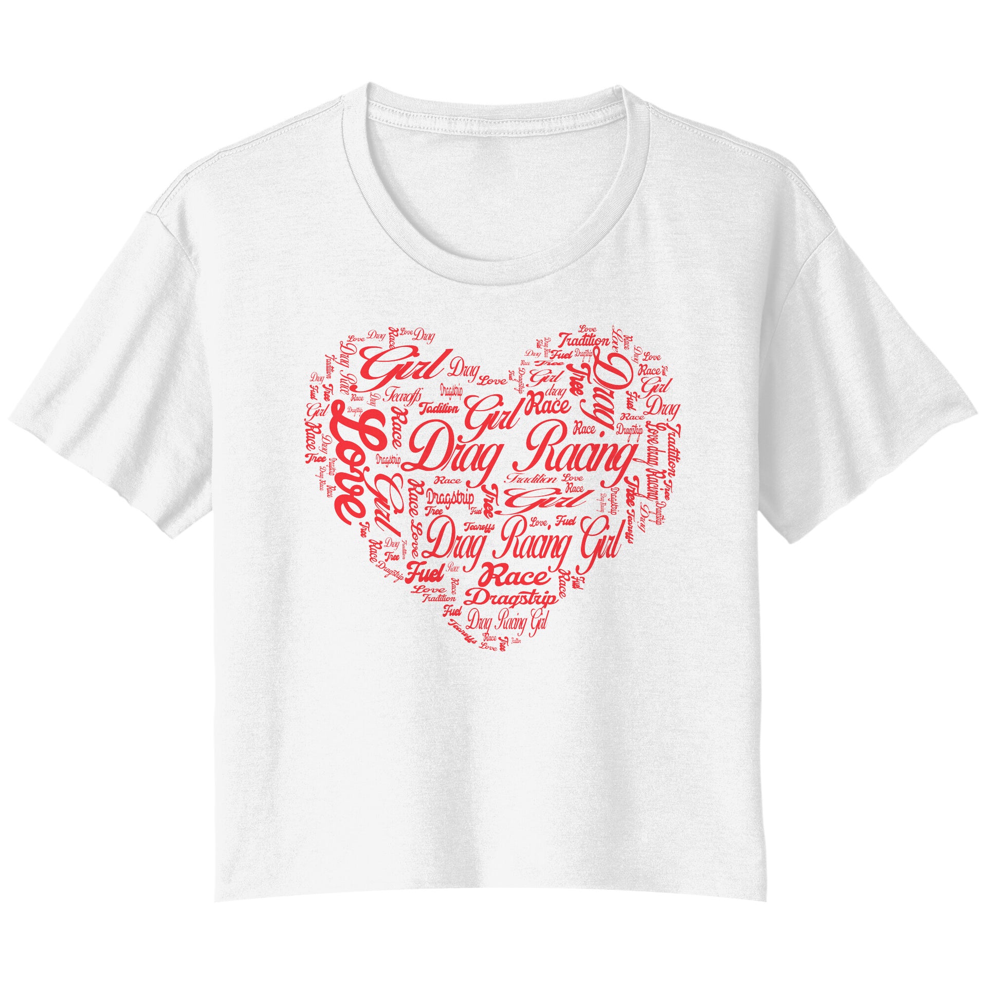 Drag Racing Girl Crop t-shirts
