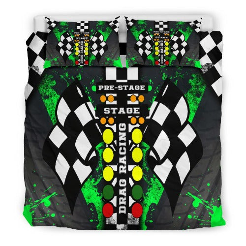 Drag racing Pistachio Bedding Set