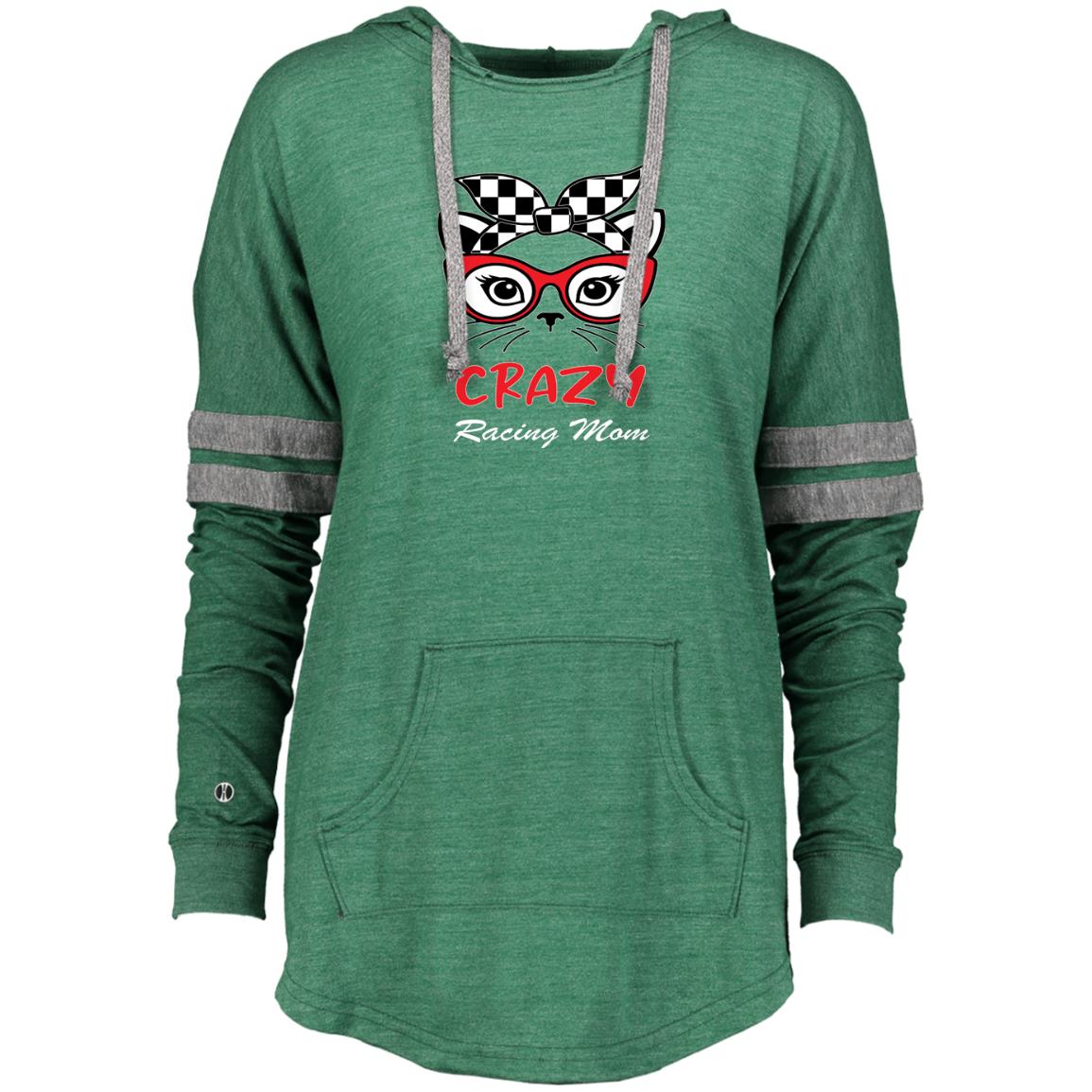 Crazy Racing Mom Ladies Hooded Low Key Pullover