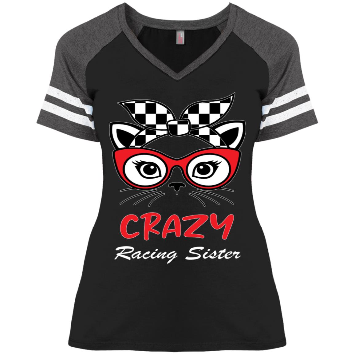 Crazy Racing Sister Ladies' Game V-Neck T-Shirt