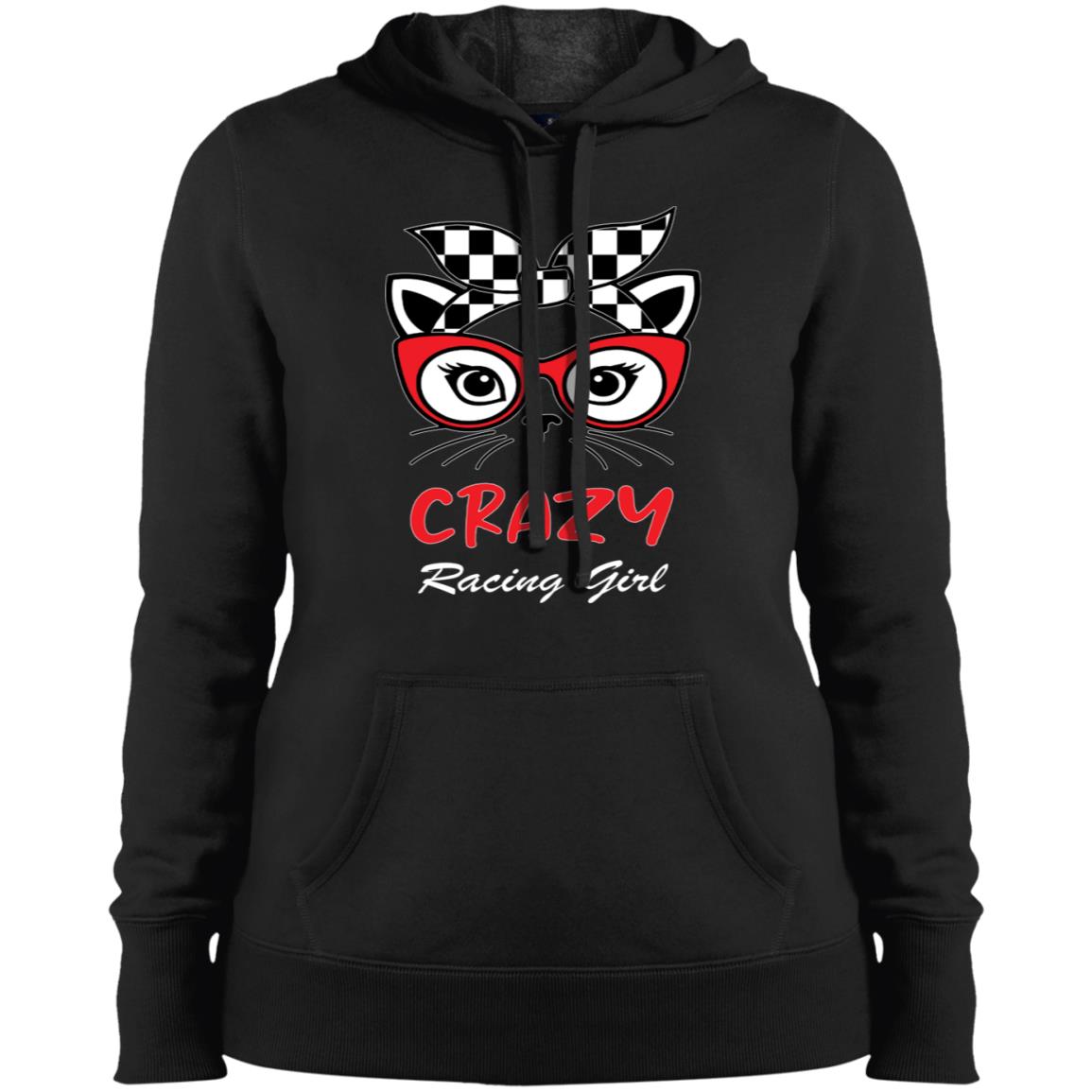 Crazy Racing Girl Ladies' Pullover Hooded Sweatshirt