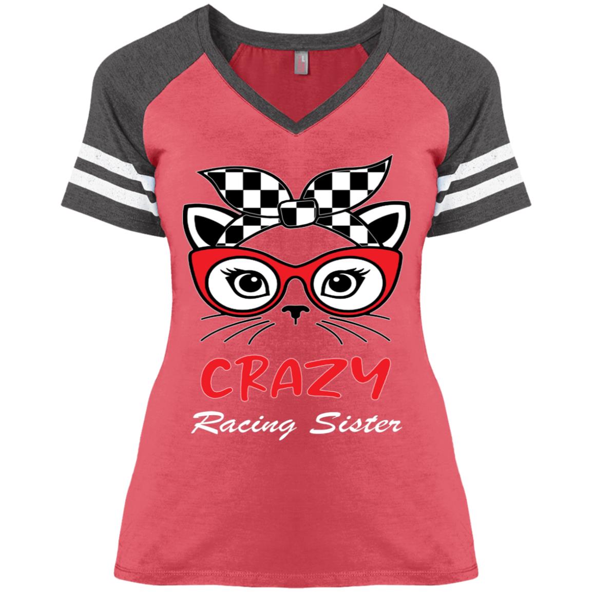 Crazy Racing Sister Ladies' Game V-Neck T-Shirt
