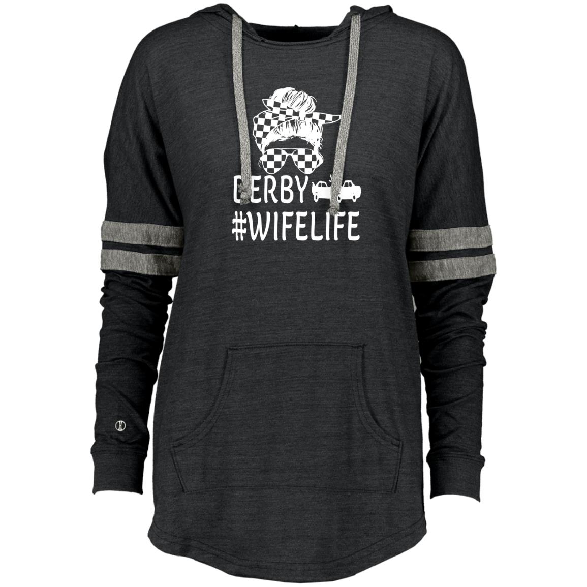 Derby Wife Life Ladies Hooded Low Key Pullover
