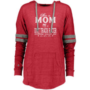 I'm A Mom Of A Dirt Track Racer Ladies Hooded Low Key Pullover