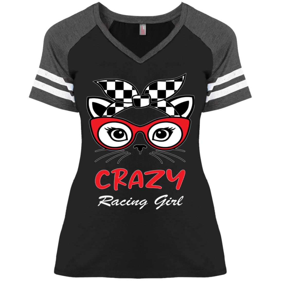 Crazy Racing Girl Ladies' Game V-Neck T-Shirt