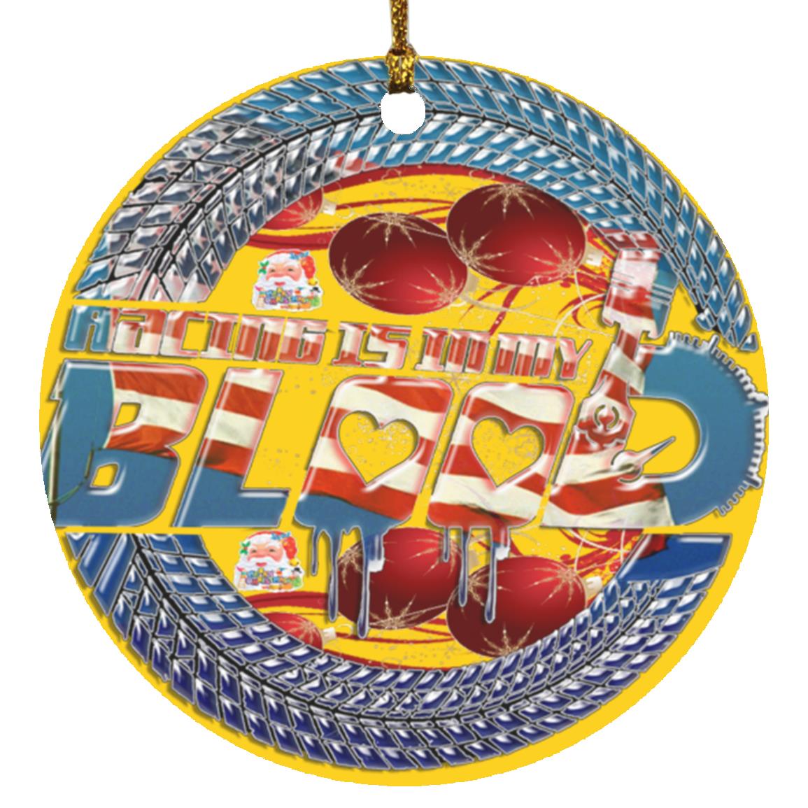 USA Racing Is In My Blood SUBORNC Circle Ornament