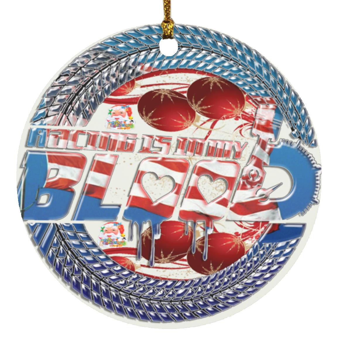 USA Racing Is In My Blood SUBORNC Circle Ornament