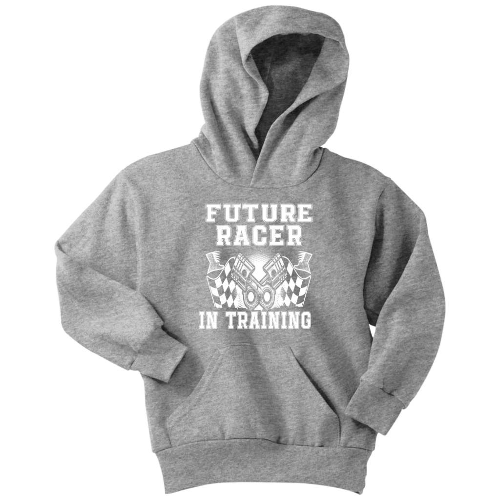 Future racer in training racing kids hoodies