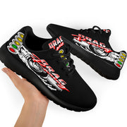 High-performance drag racing sneakers featuring breathable mesh, memory foam insoles, and high-traction outsoles designed for racers and pit crews.