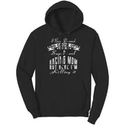"I Never Dreamed I'd Grow Up To Be A Super Cool Racing Mom" apparel collection featuring women's v-necks, flowy racerback tanks, crop tees, and fleece hoodies.