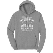 "I Never Dreamed I'd Grow Up To Be A Super Cool Racing Mom" apparel collection featuring women's v-necks, flowy racerback tanks, crop tees, and fleece hoodies.