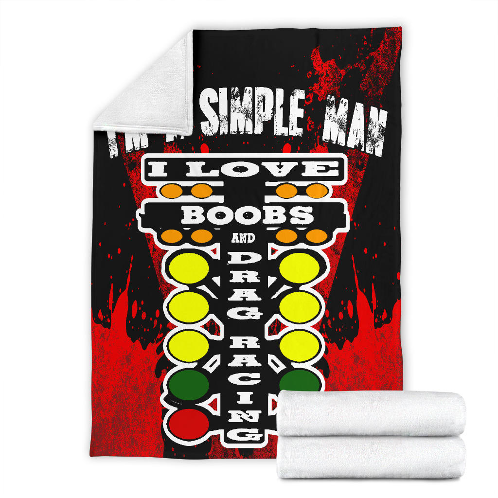 I'm a Simple Man Drag Racing Blanket Red | His Kind of Couch Humor | RIIMB