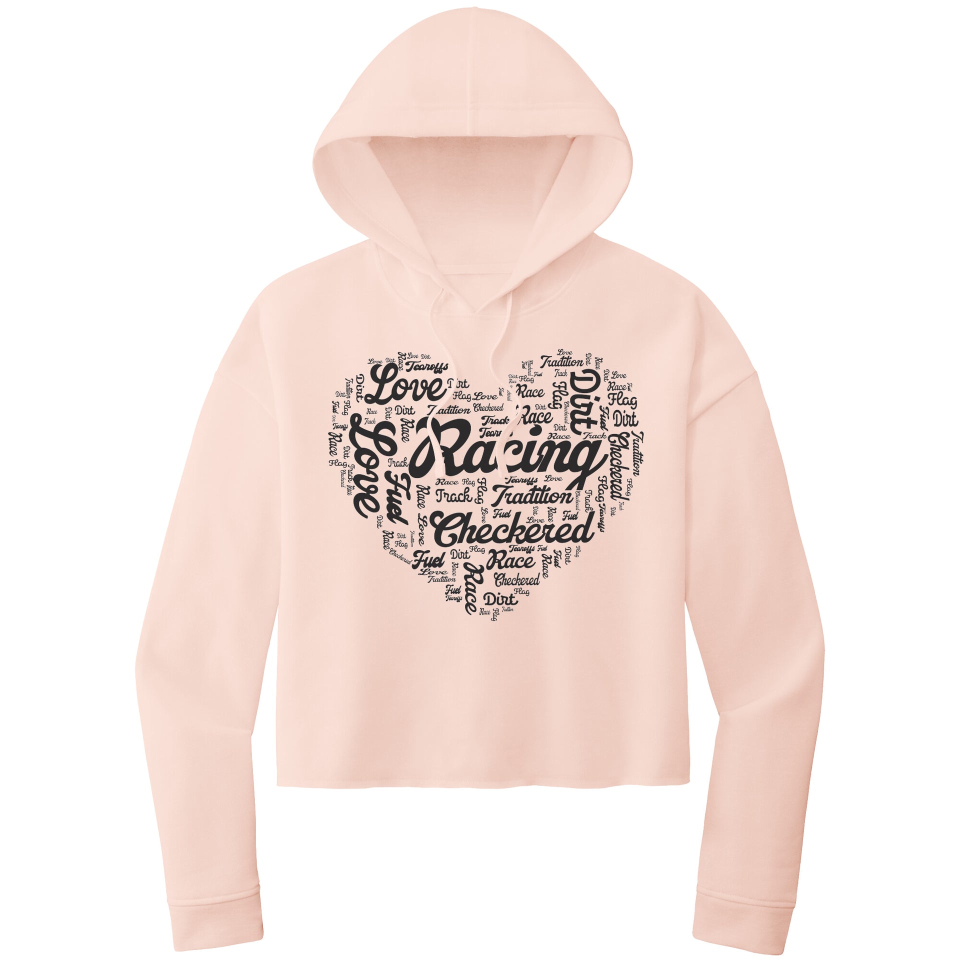dirt track racing crop hoodie