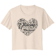 dirt track racing flowy crop t-shirt