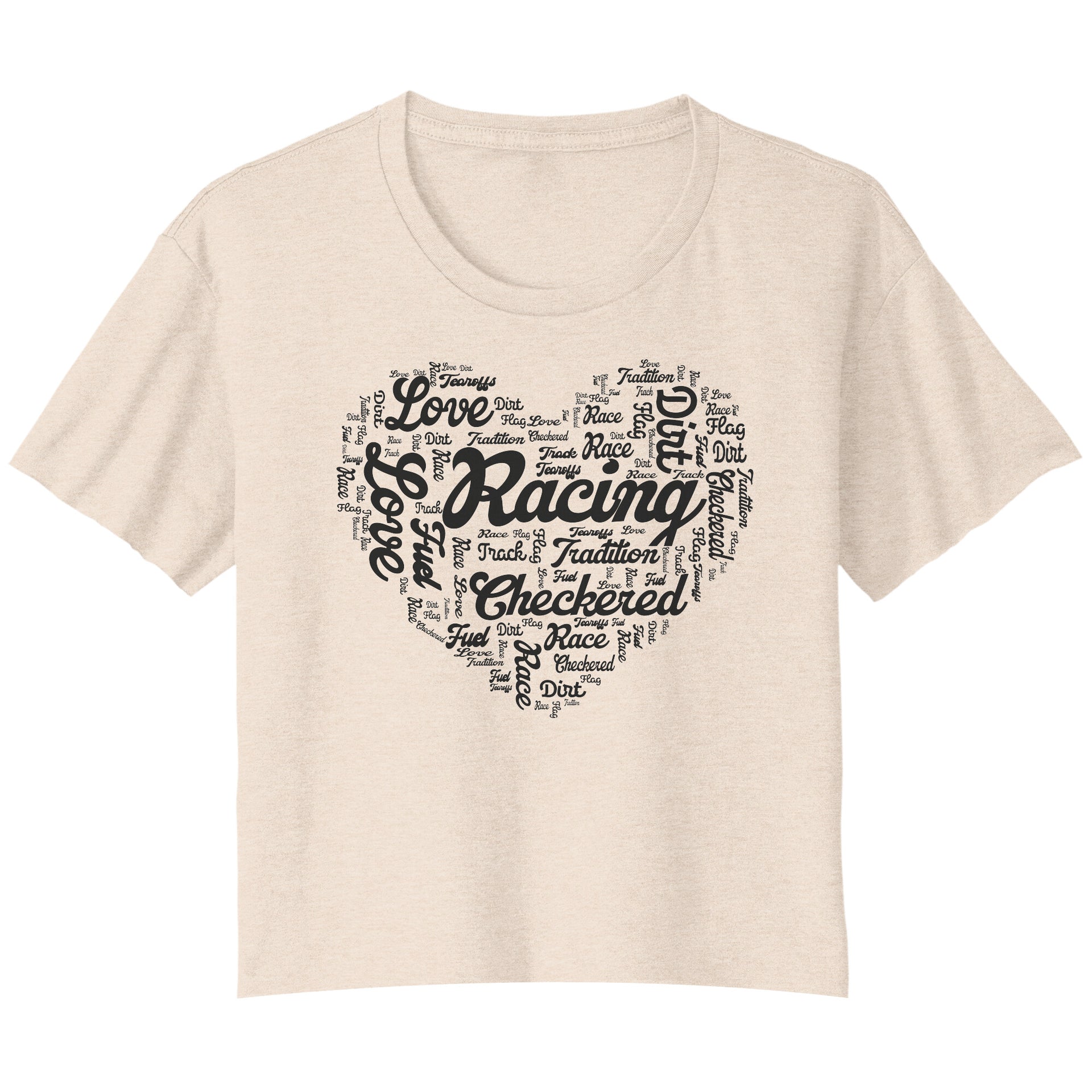 dirt track racing flowy crop t-shirt