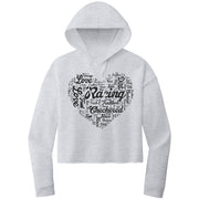 dirt track racing crop hoodie