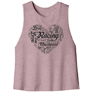 dirt track racing flowy crop t-shirt