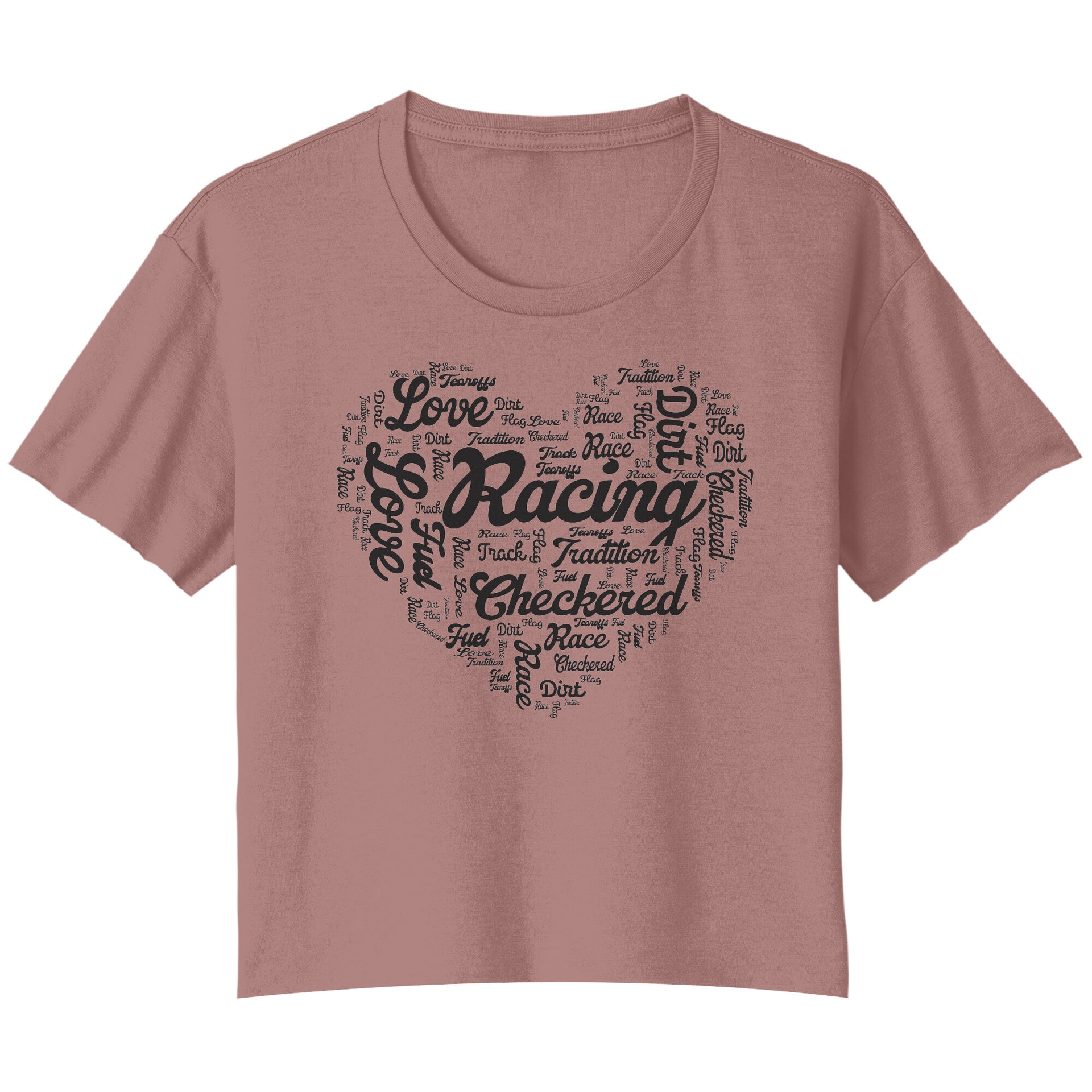 dirt track racing flowy crop t-shirt