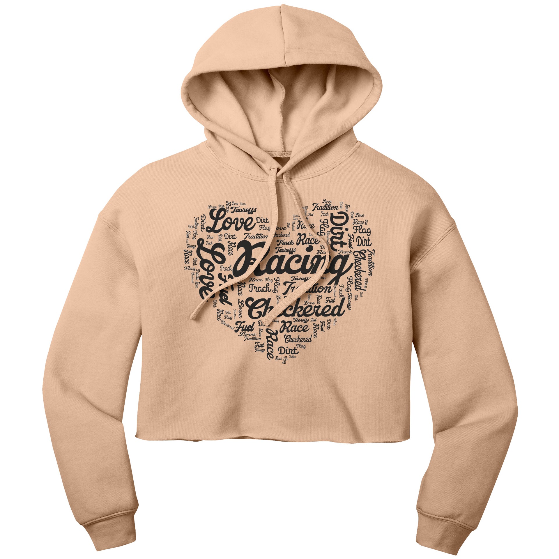 dirt track racing crop hoodie