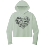 dirt track racing crop hoodie
