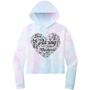 dirt track racing crop hoodie