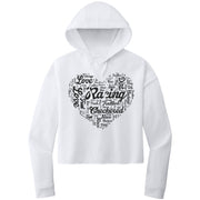 dirt track racing crop hoodie