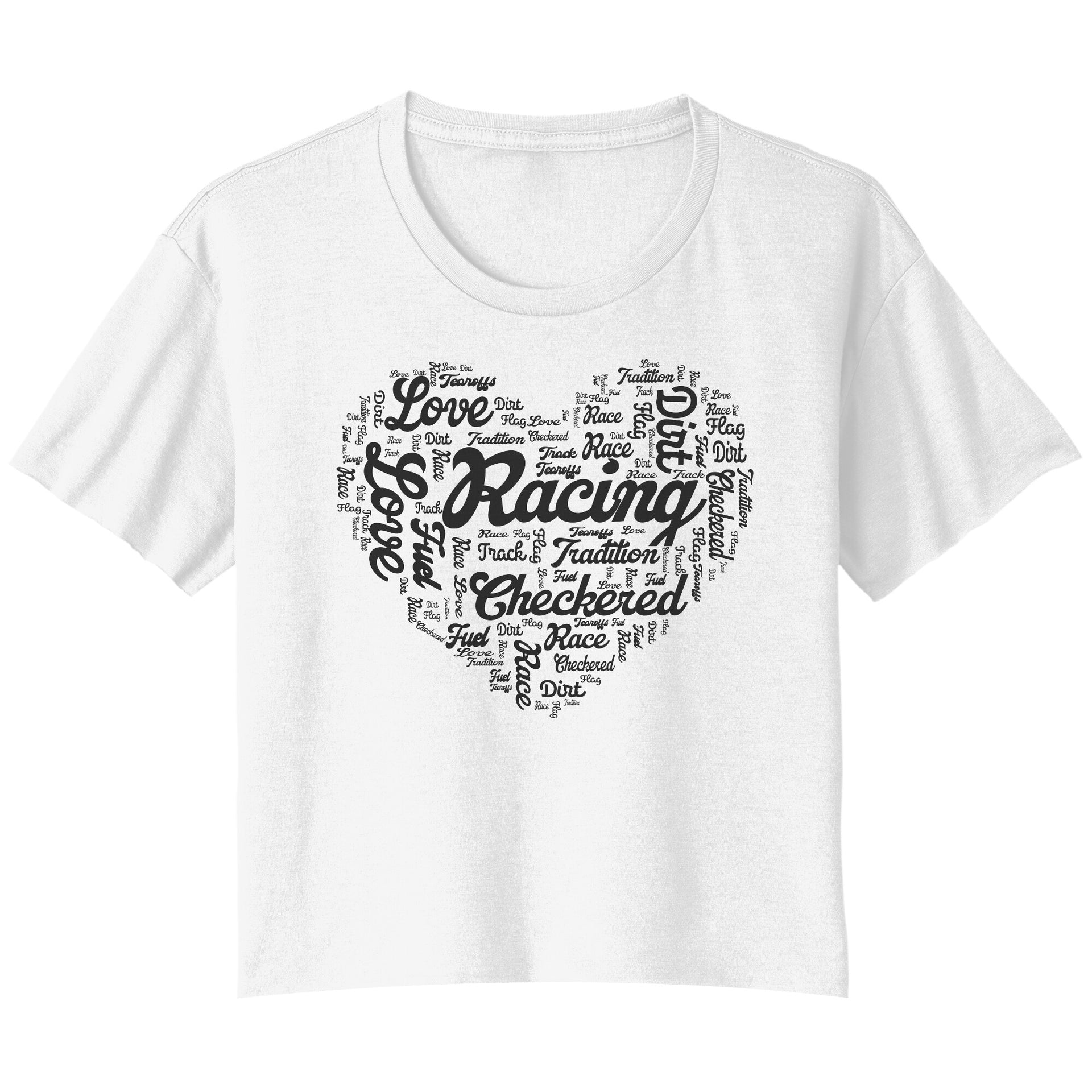 dirt track racing flowy crop t-shirt
