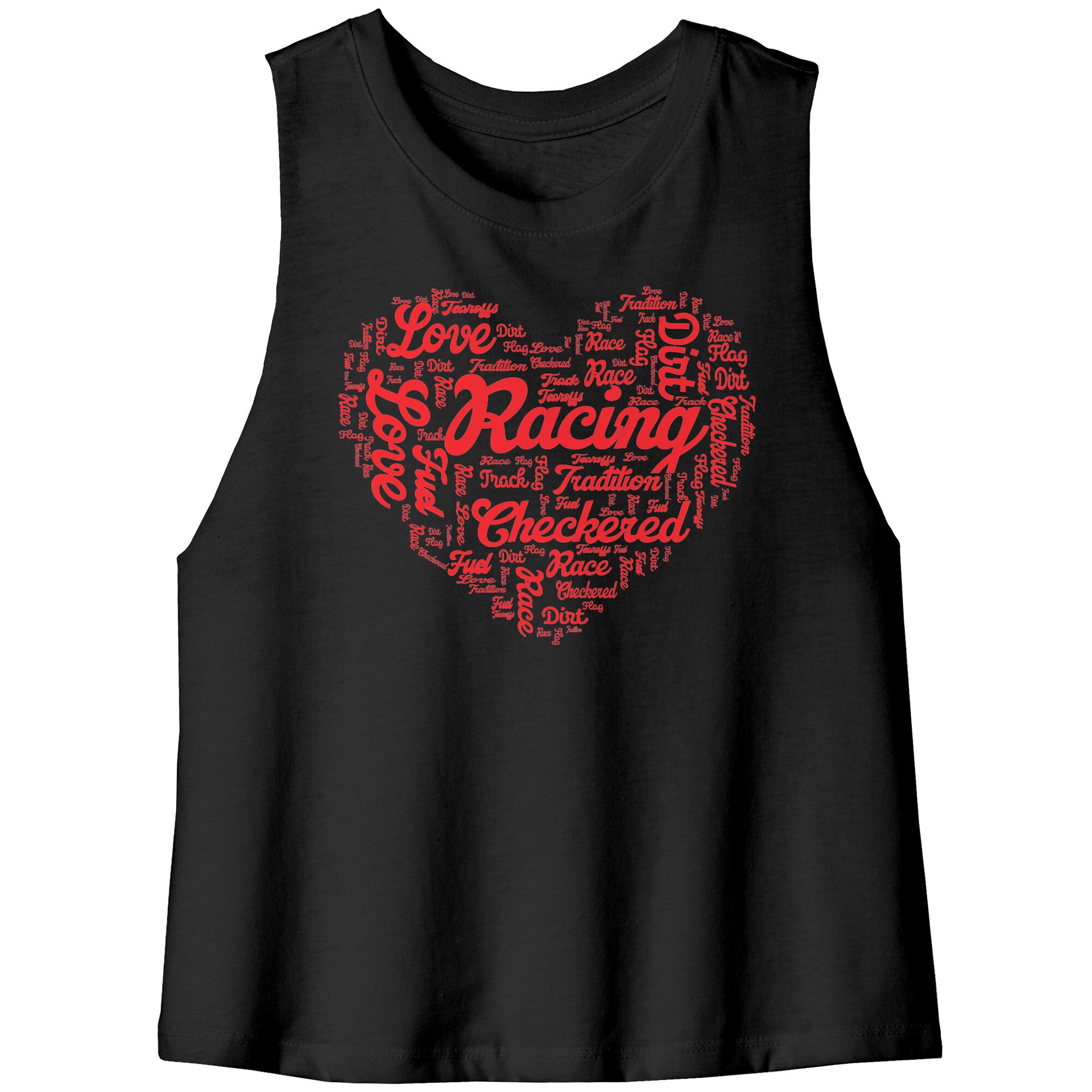 dirt track racing crop racerback tank top