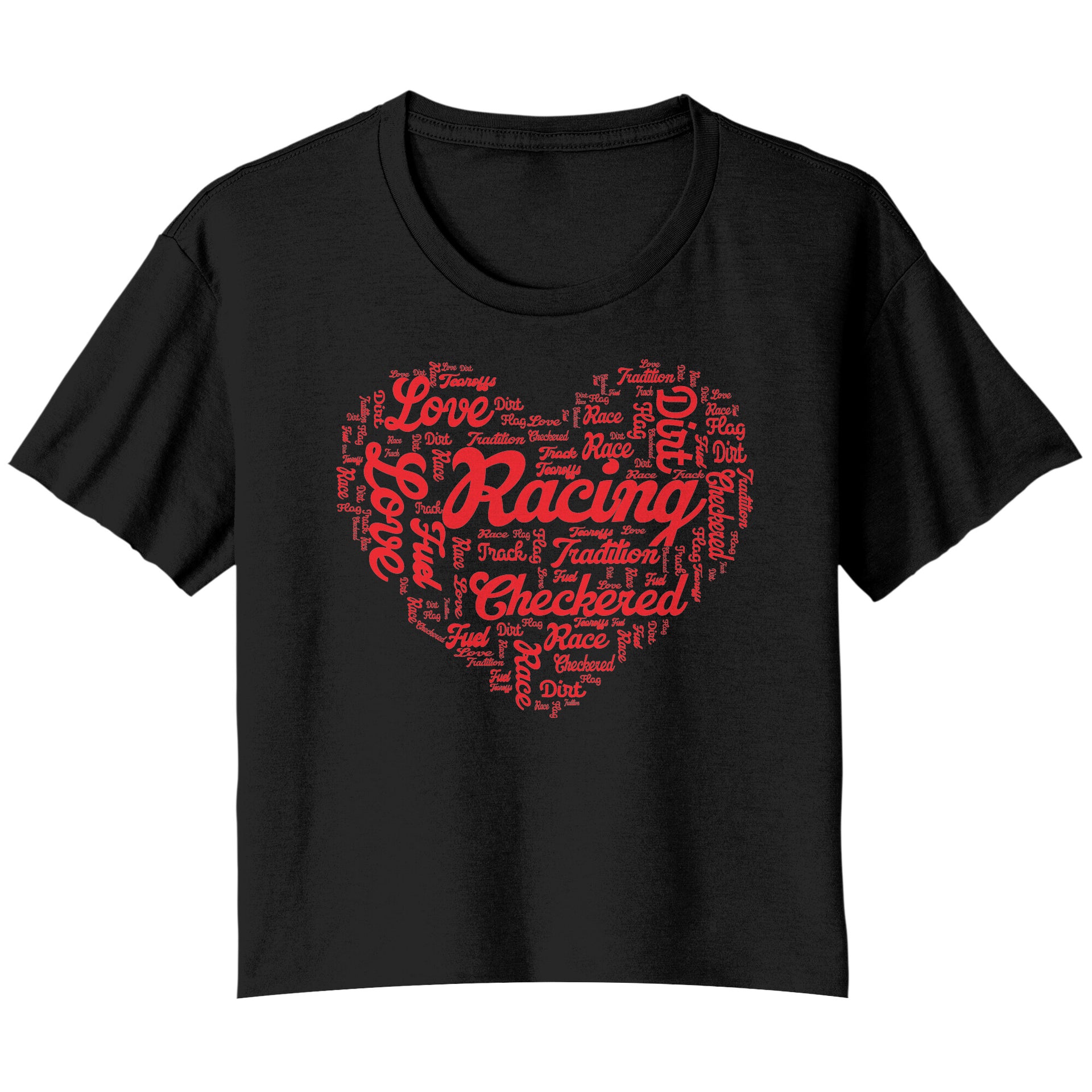 dirt track racing flowy crop t-shirt